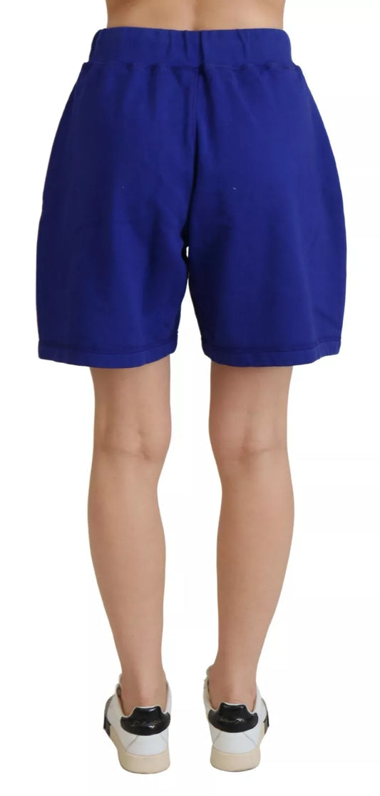 Dsquared² – Blaue Sweatshorts aus Baumwolle mit hohem Bund und Logo