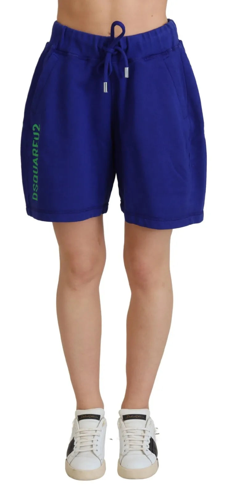 Dsquared² – Blaue Sweatshorts aus Baumwolle mit hohem Bund und Logo