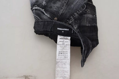 Dsquared² Schwarz karierter Jeans-Minirock in A-Linie mit hoher Taille