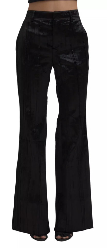 Dsquared² – Super Flare-Hose mit hoher Taille aus schwarzer Viskose