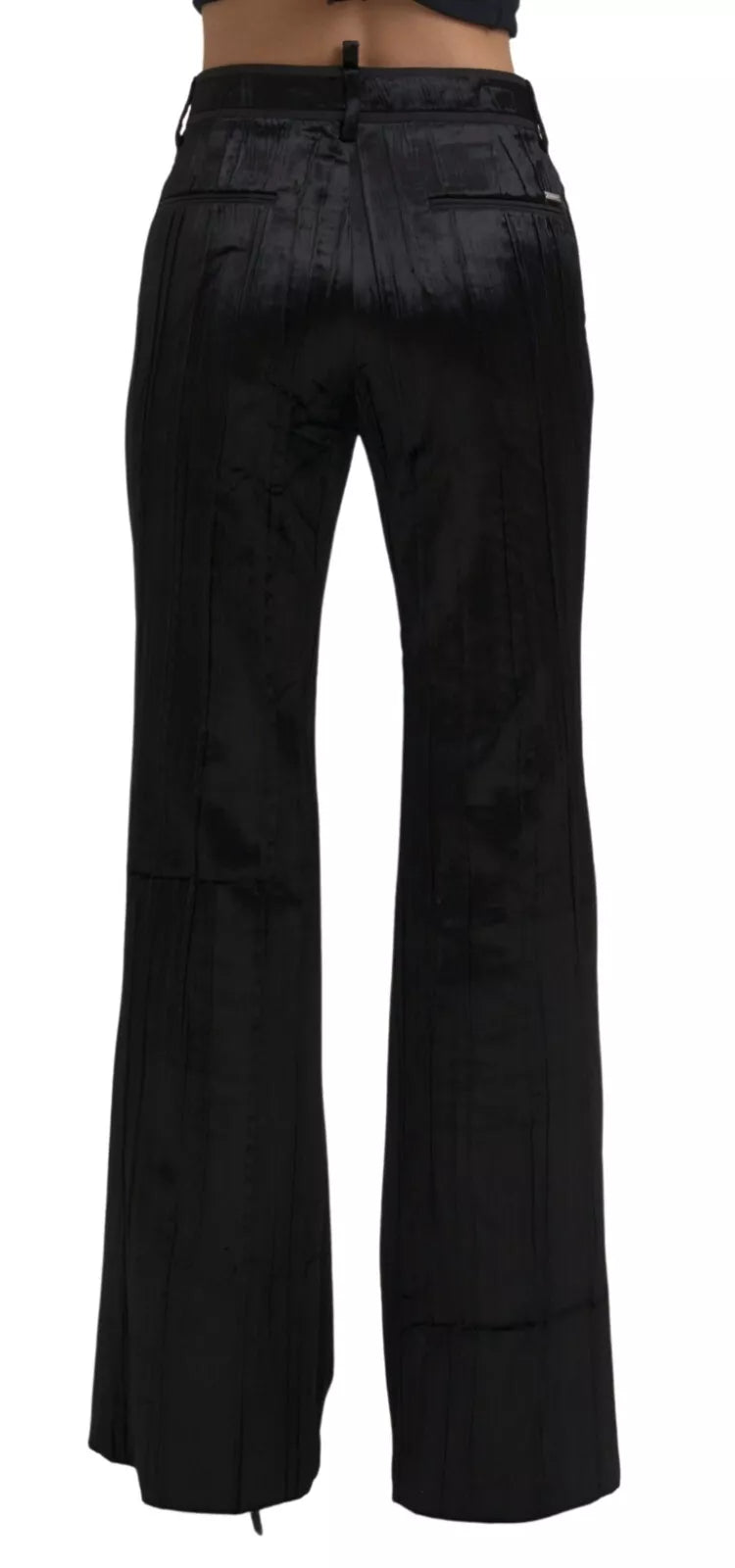 Dsquared² – Super Flare-Hose mit hoher Taille aus schwarzer Viskose