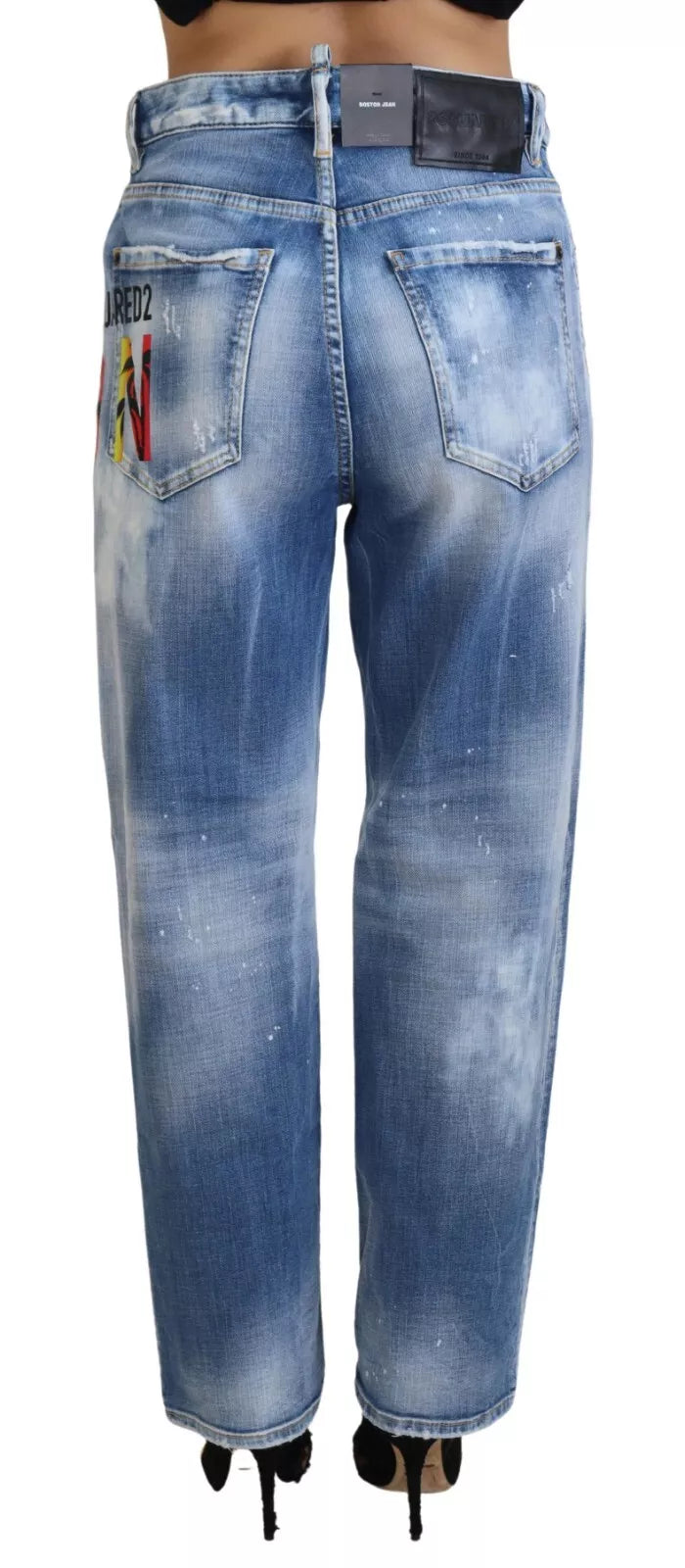 Dsquared² – Blaue Icon – Gerade Jeans aus Denim mit hoher Taille und Boston