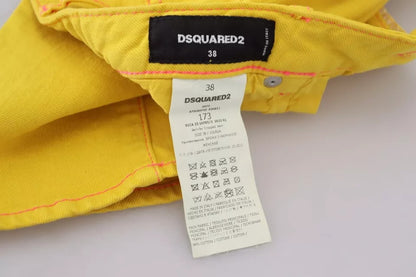 Dsquared² – Niedrig taillierte, verkürzte Jennifer-Jeans aus Baumwolle in Gelb