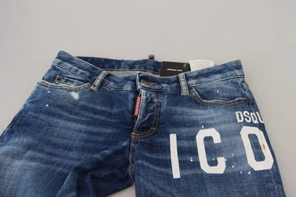 Dsquared² – Icon – Niedrig geschnittene Skinny-Jeans „Jennifer“ aus Denim in Blau