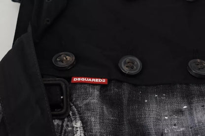 Dsquared² – Schwarzer A-Linien-Jeans-Minirock im Used-Look mit mittelhoher Taille