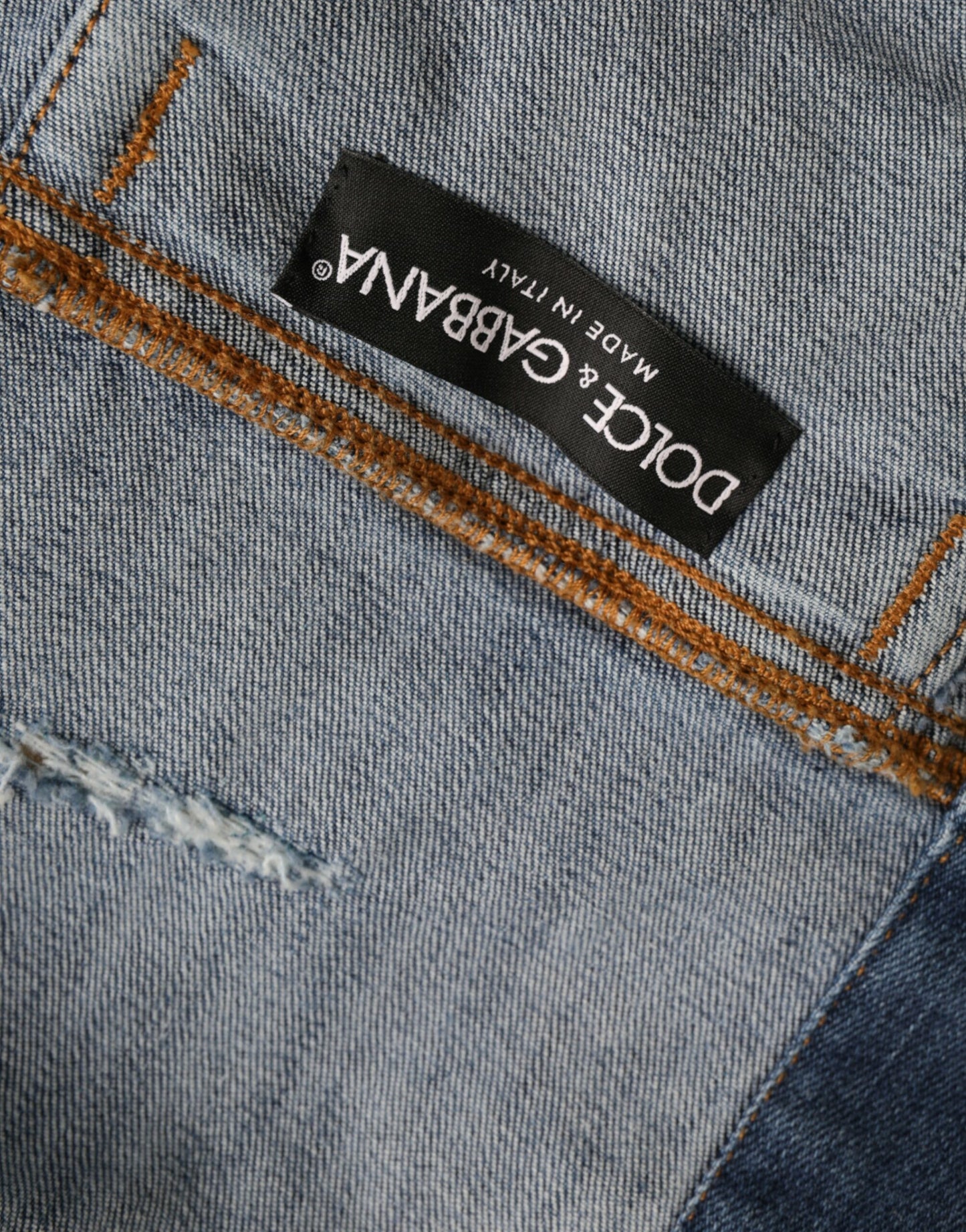 Dolce &amp; Gabbana – Kurze Jeansjacke aus grüner Baumwolle mit Batikmuster