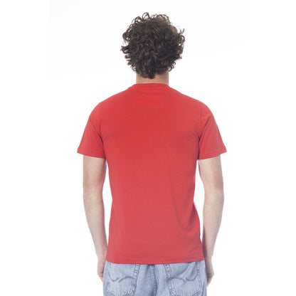 Cavalli Class Rotes Herren-T-Shirt aus Baumwolle