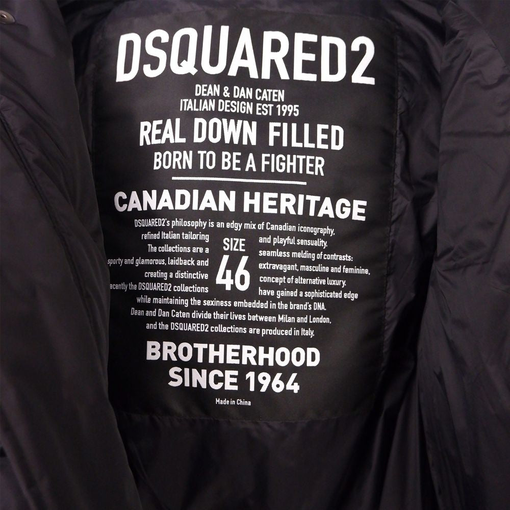 Dsquared² Schwarze Nylon-Daunenjacke für Herren