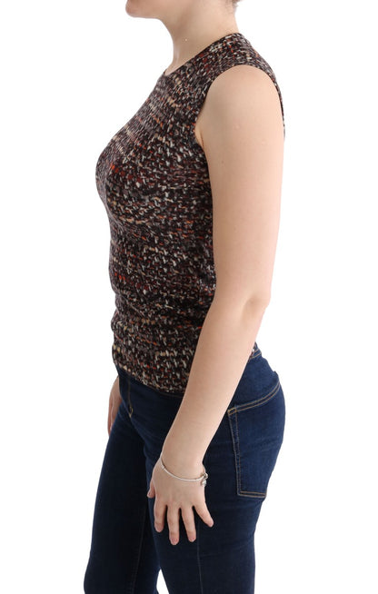 Dolce &amp; Gabbana – T-Shirt aus Wolle mit mehrfarbigem Strickmuster