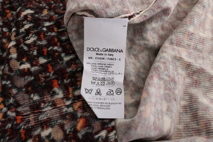 Dolce &amp; Gabbana – T-Shirt aus Wolle mit mehrfarbigem Strickmuster
