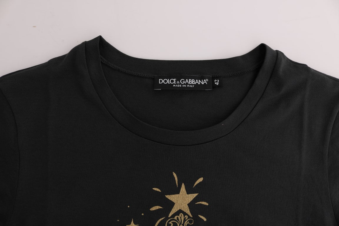 Dolce &amp; Gabbana – T-Shirt aus grauer Baumwolle mit Motiv 2017