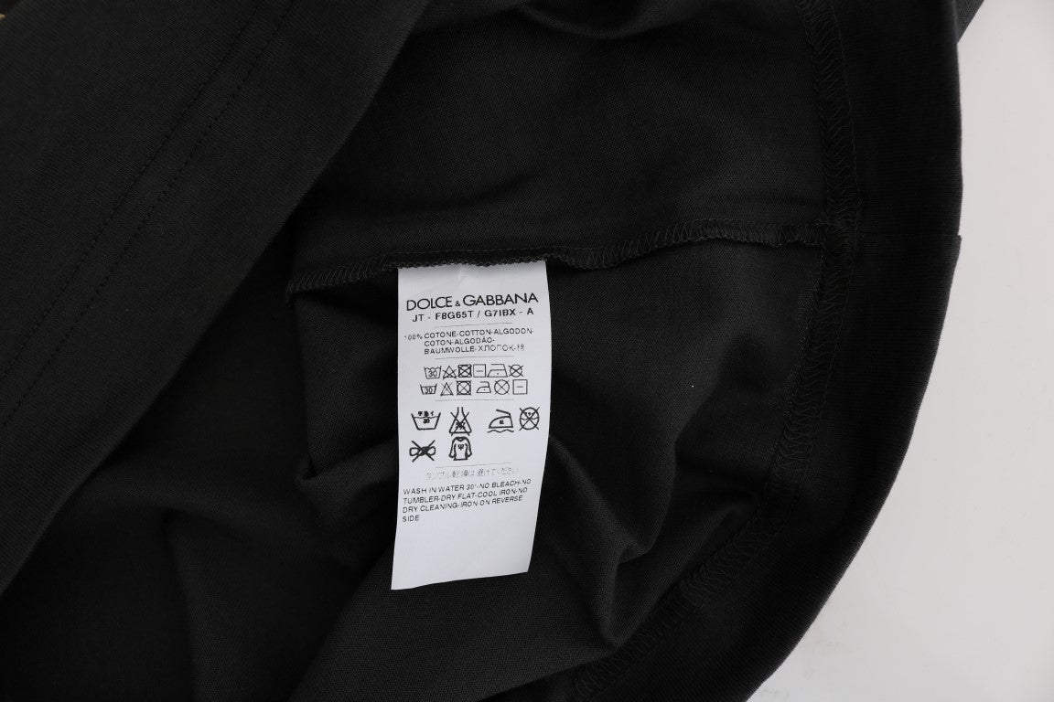 Dolce &amp; Gabbana – T-Shirt aus grauer Baumwolle mit Motiv 2017