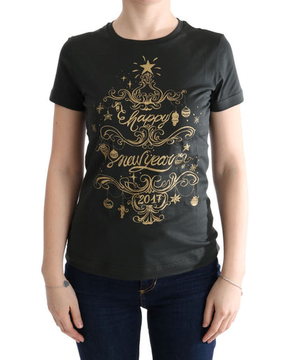 Dolce &amp; Gabbana Grünes Baumwoll-T-Shirt mit Motiv 2017