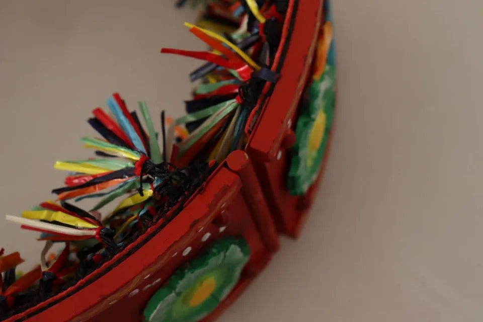 Dolce &amp; Gabbana – Mehrfarbiger, floraler Carretto-Gürtel mit breiter Taille