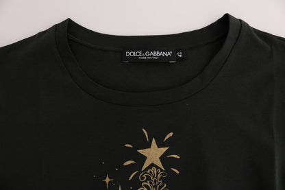Dolce &amp; Gabbana Grünes Baumwoll-T-Shirt mit Motiv 2017