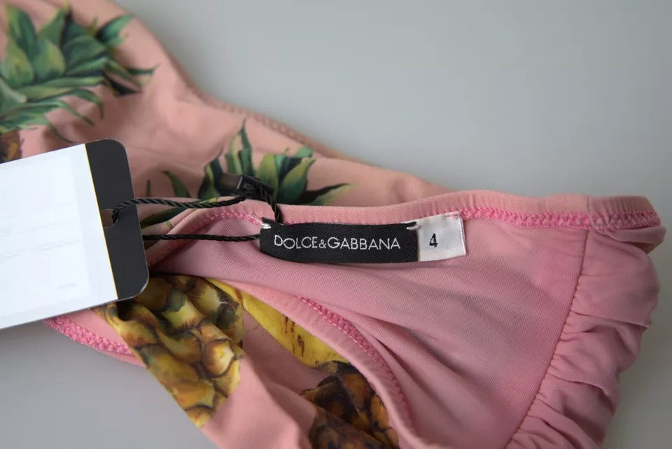 ملابس سباحة دولتشي آند غابانا - بيكيني علوي مطبوع وردي