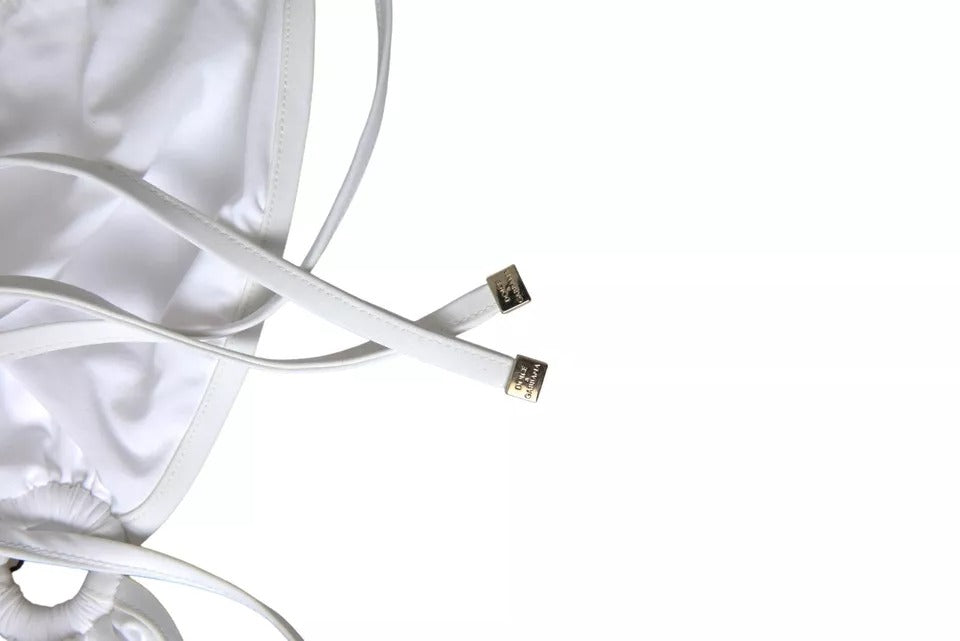 Dolce &amp; Gabbana – Weißes Bikinioberteil aus Nylon-Stretch