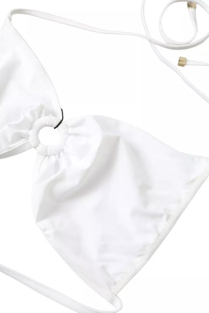Dolce &amp; Gabbana – Weißes Bikinioberteil aus Nylon-Stretch
