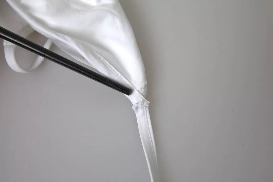 Dolce &amp; Gabbana – Weißes Bikinioberteil aus Nylon-Stretch