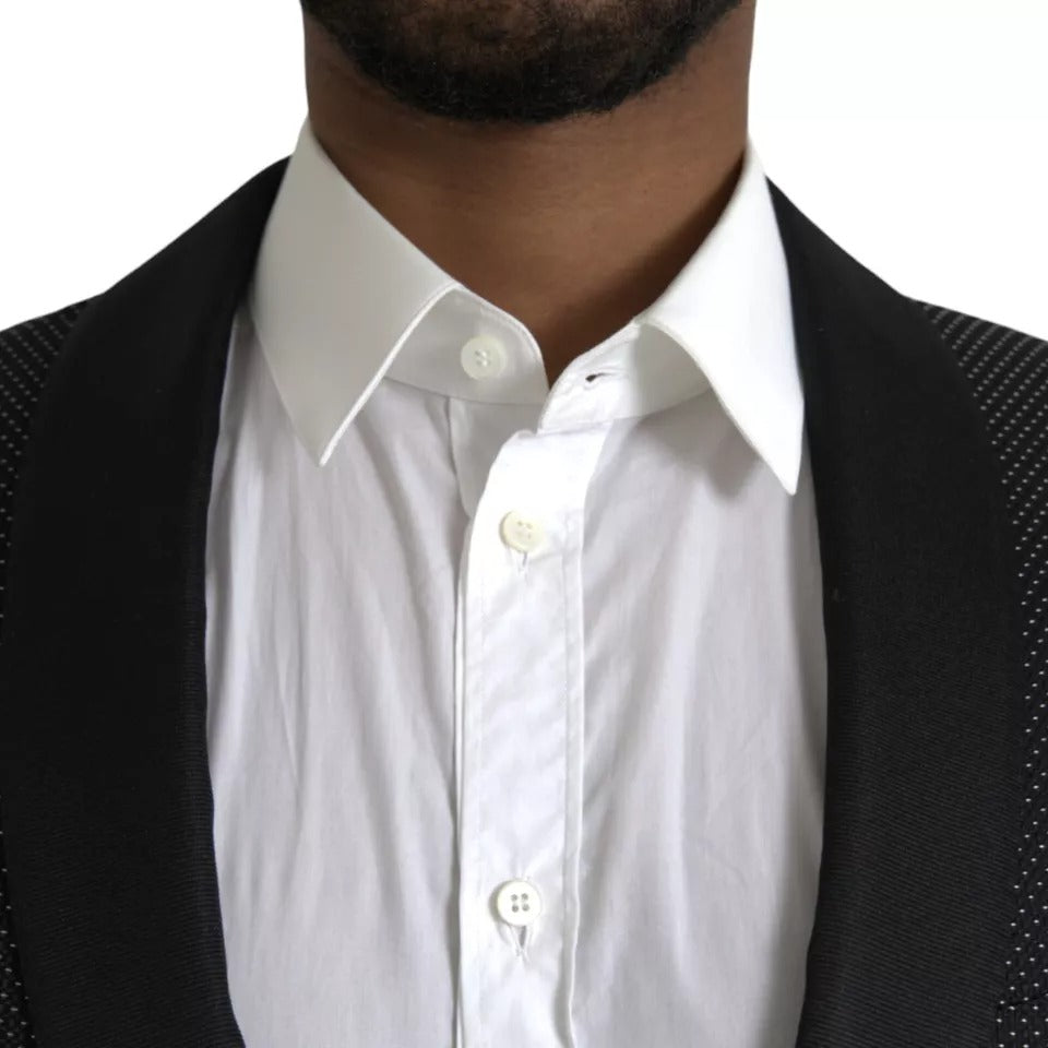 Dolce &amp; Gabbana – Schwarzer Jacquard-Blazer „MARTINI“ mit einreihigem Mantel