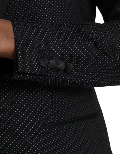 Dolce &amp; Gabbana – Schwarzer Jacquard-Blazer „MARTINI“ mit einreihigem Mantel