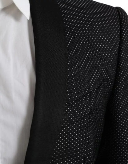 Dolce &amp; Gabbana – Schwarzer Jacquard-Blazer „MARTINI“ mit einreihigem Mantel