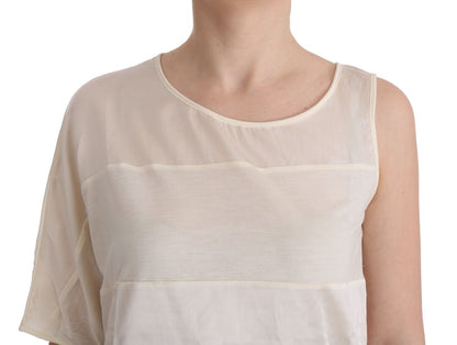 Costume National Beige Asymmetric Top Blouse