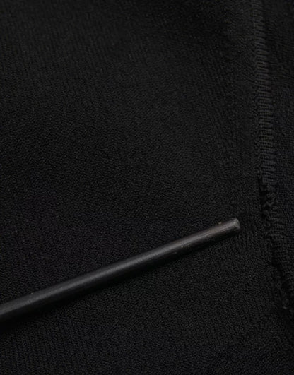 Dolce &amp; Gabbana – Ärmelloses, figurbetontes Midikleid aus schwarzer Viskose