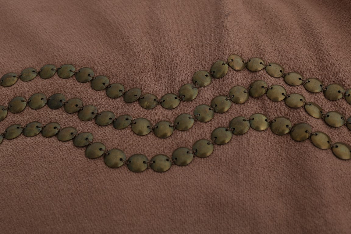 سترة جون جاليانو بنية من القطن مرصعة بالمسامير