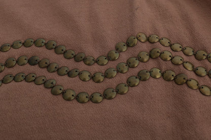 سترة جون جاليانو بنية من القطن مرصعة بالمسامير