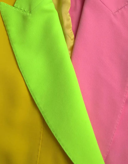 Dolce &amp; Gabbana – Mehrfarbige Patchwork-Manteljacke mit steigendem Revers