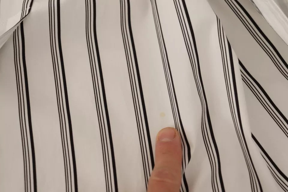 Dolce &amp; Gabbana – Wickeljacke aus weiß gestreifter Baumwolle