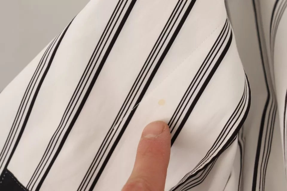 Dolce &amp; Gabbana – Wickeljacke aus weiß gestreifter Baumwolle