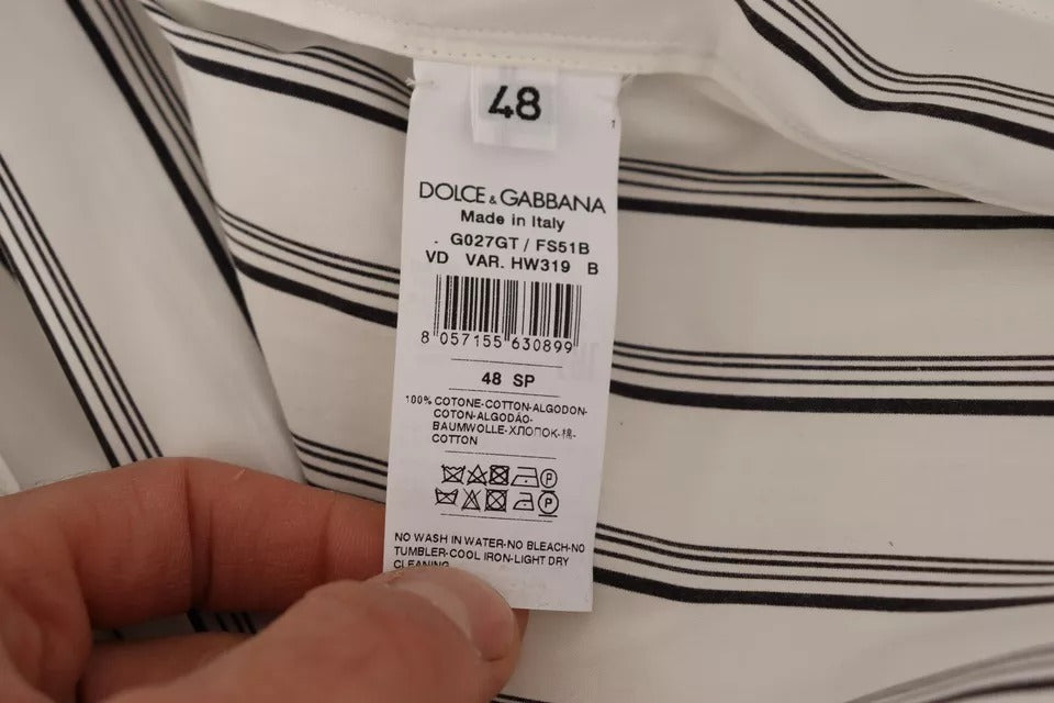 Dolce &amp; Gabbana – Wickeljacke aus weiß gestreifter Baumwolle