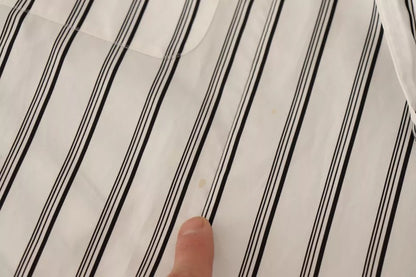 Dolce &amp; Gabbana – Wickeljacke aus weiß gestreifter Baumwolle