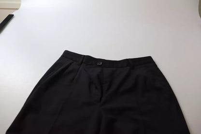 Dolce &amp; Gabbana – Schwarze, hoch taillierte, konisch zulaufende Hose