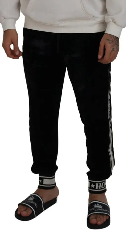 Dolce &amp; Gabbana Schwarze Jogger-Jogginghose aus Baumwolle