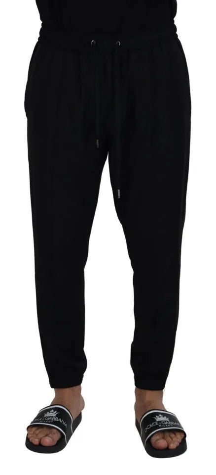 Dolce &amp; Gabbana Schwarze Jogger-Jogginghose aus Wolle