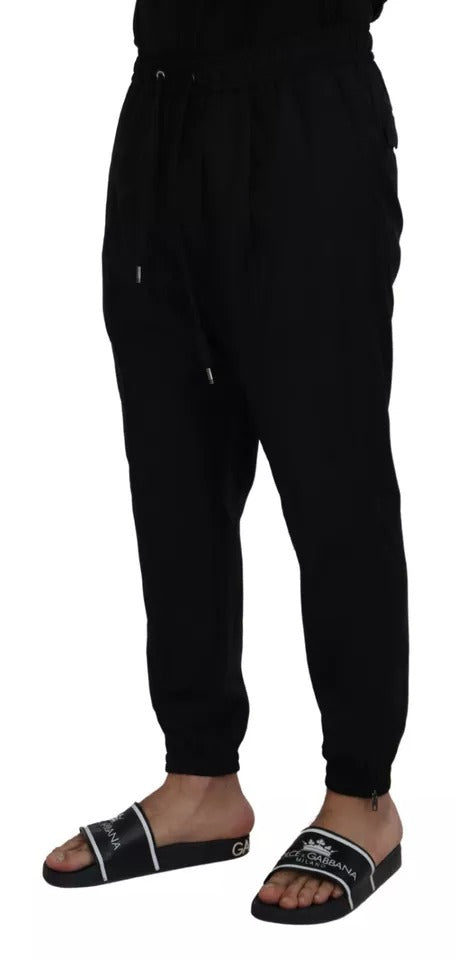 Dolce &amp; Gabbana Schwarze Jogger-Jogginghose aus Wolle