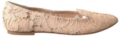 Dolce &amp; Gabbana Beige Loafers mit Blumenspitze