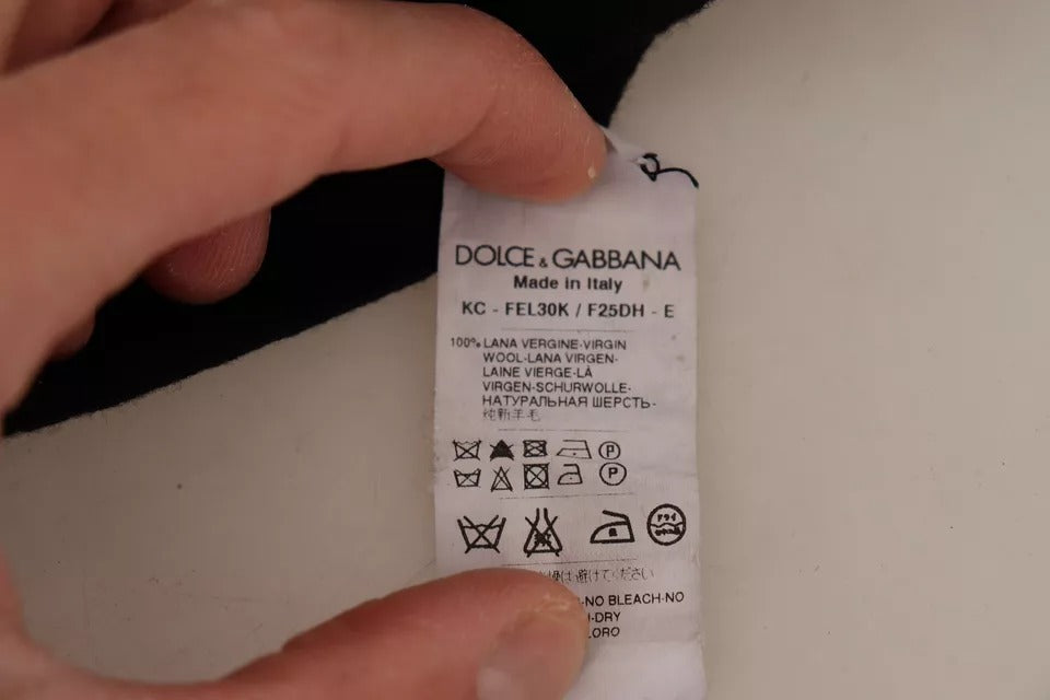 Dolce &amp; Gabbana – Schwarzer Wollstrick-Cardigan mit Knopfleiste