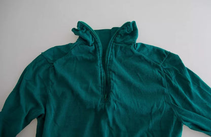 Dolce &amp; Gabbana – Dunkelgrüner Rollkragenpullover mit kurzem Schnitt