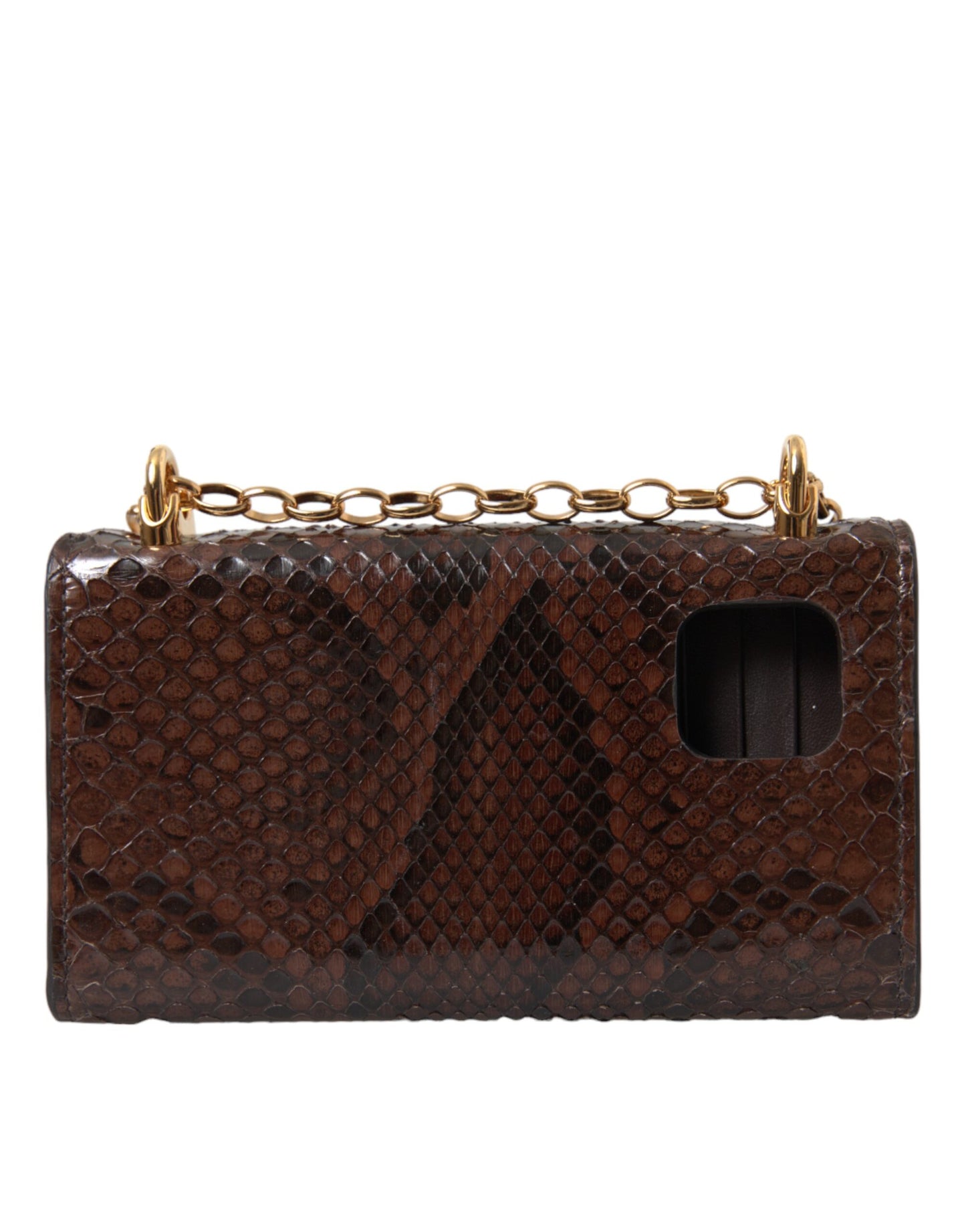 Dolce &amp; Gabbana – DG Girls – Umhängetasche aus braunem Pythonleder