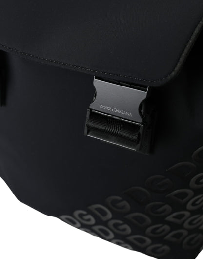 Dolce &amp; Gabbana – Schulrucksack aus Neopren und Nylon mit DG-Logo, Schwarz