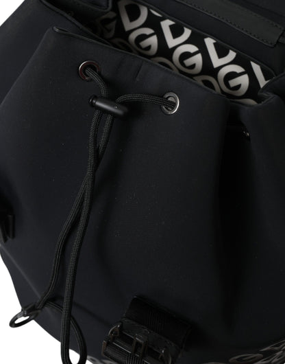 Dolce &amp; Gabbana – Schulrucksack aus Neopren und Nylon mit DG-Logo, Schwarz