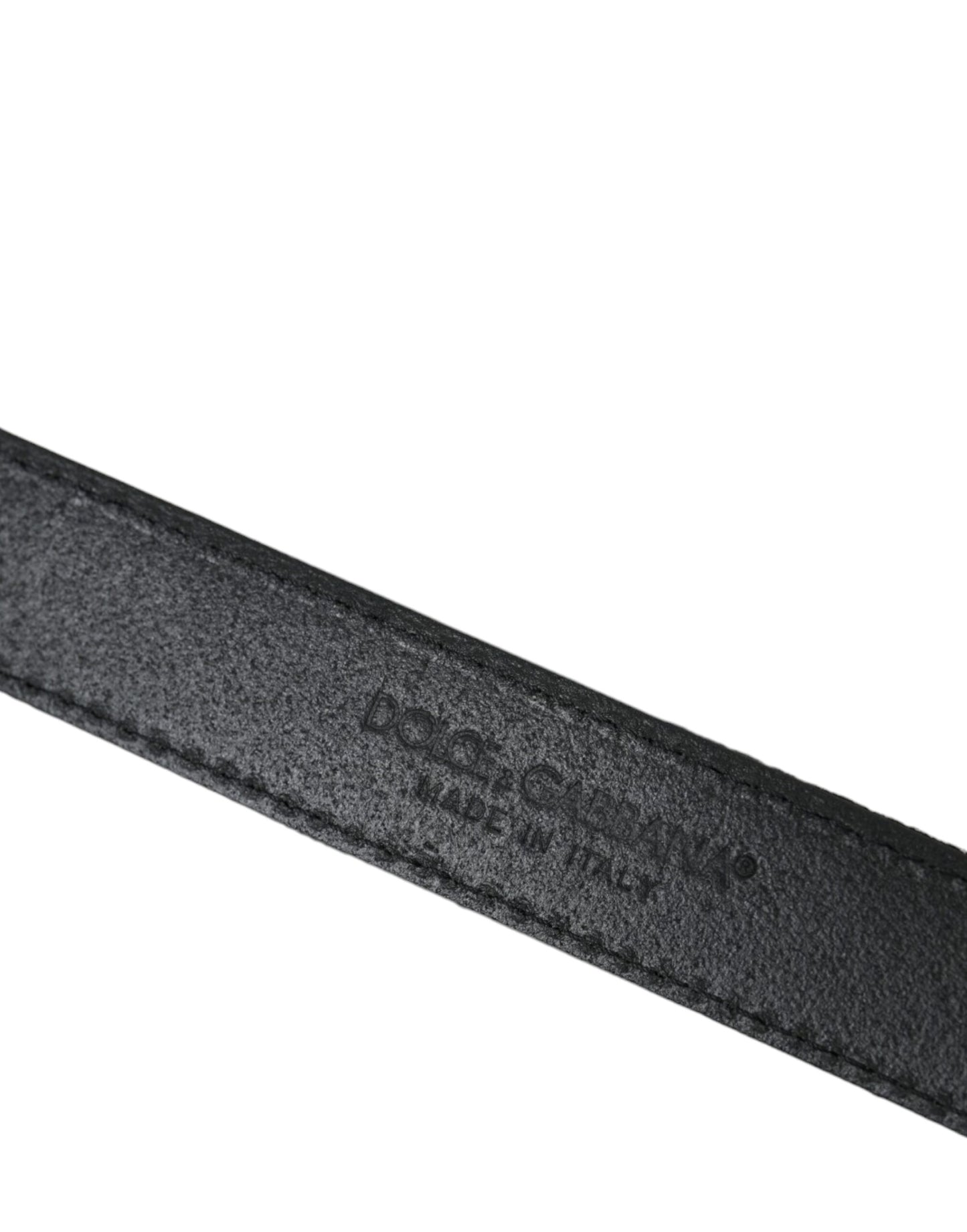 Dolce &amp; Gabbana – Gürtel mit schwarzer Jacquard-Streifen und silberner Metallschnalle