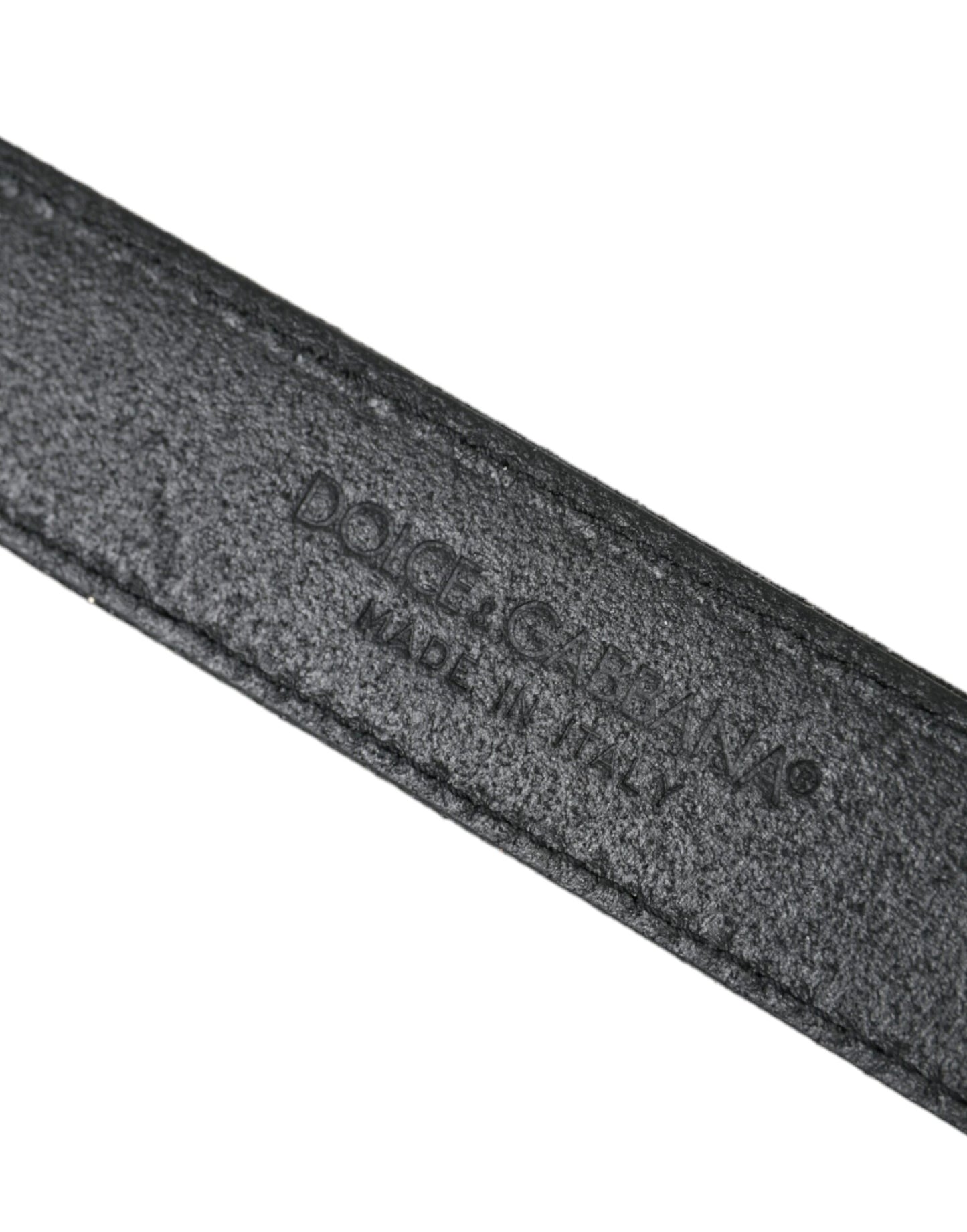 Dolce &amp; Gabbana – Schwarzer Glitzer-Ledergürtel mit silberner Schnalle