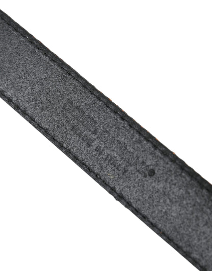 Dolce &amp; Gabbana – Gürtel mit goldenen Jacquardstreifen und silberner Metallschnalle