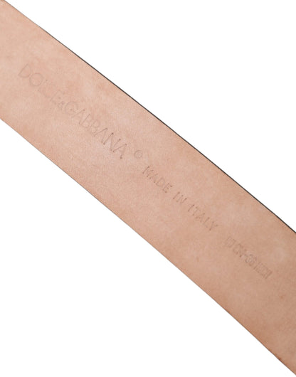 Dolce &amp; Gabbana – Brauner Gürtel aus exotischem Leder mit silberner Metallschnalle