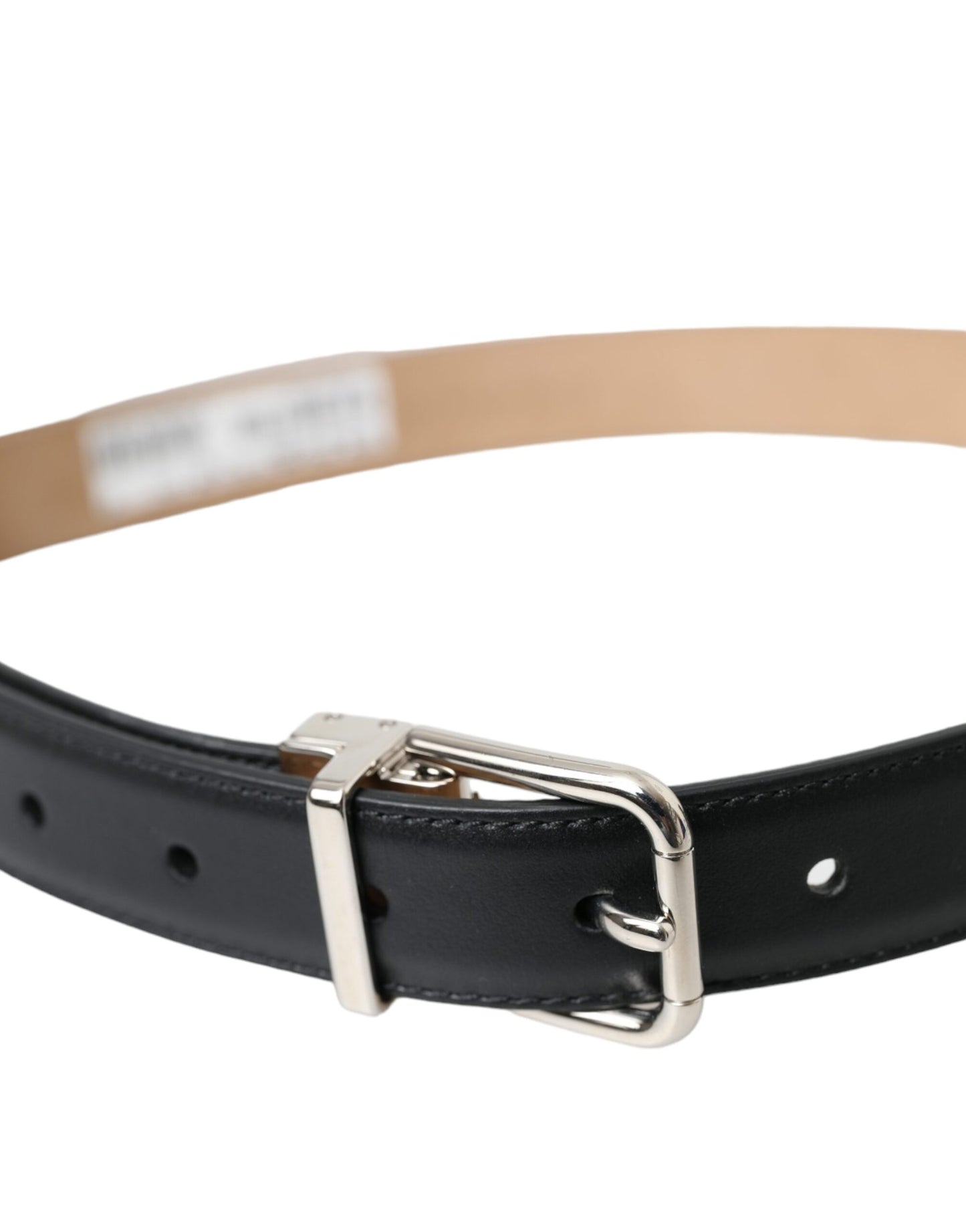 Dolce &amp; Gabbana – Schwarzes Airpods-Etui aus Leder mit silberner Schnalle